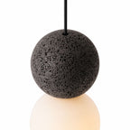 Nordycka lampa wisząca z cementu i szkła opalowego
