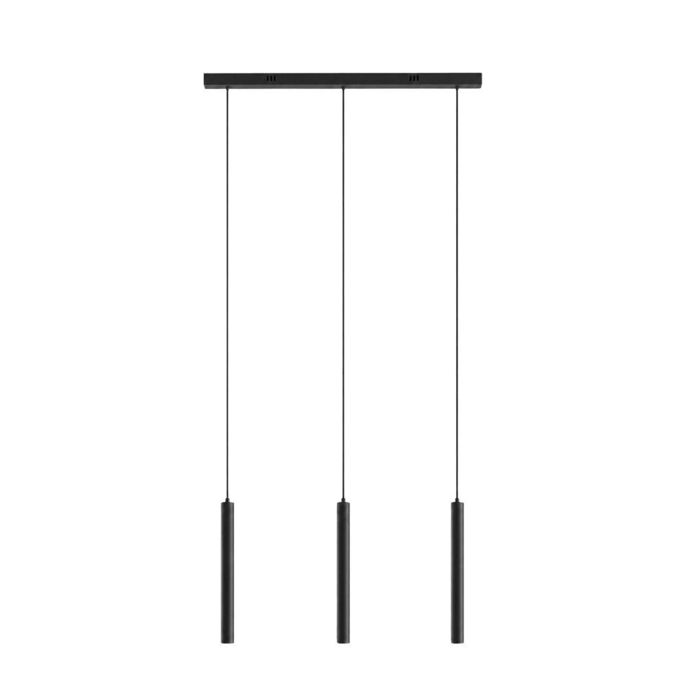 Nowoczesna czarna liniowa lampa wisząca cylindryczna