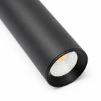 Nowoczesna czarna liniowa lampa wisząca cylindryczna