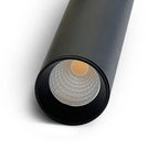 Nowoczesna czarna liniowa lampa wisząca cylindryczna