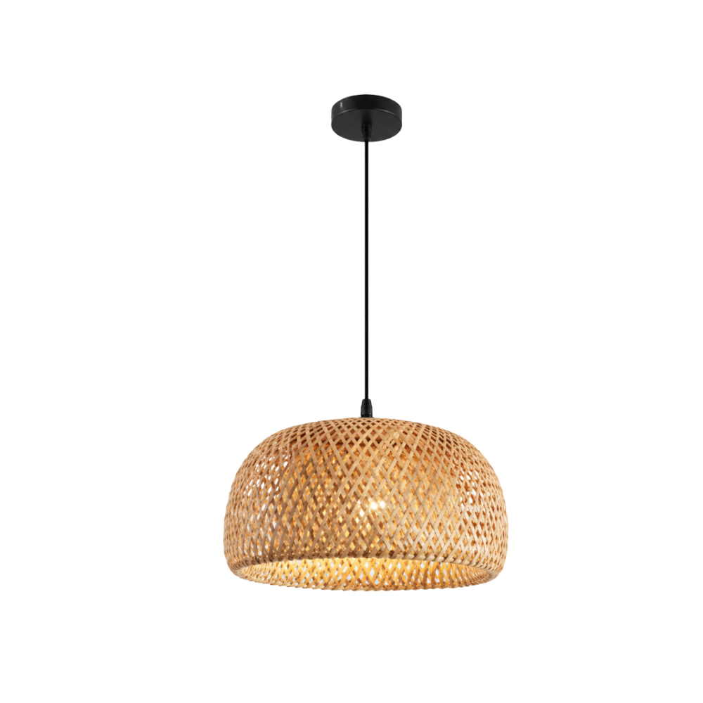 Ręcznie tkana bambusowa lampa wisząca w kształcie kopuły