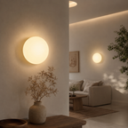 Minimalistyczna lampa sufitowa z mlecznego szkła
