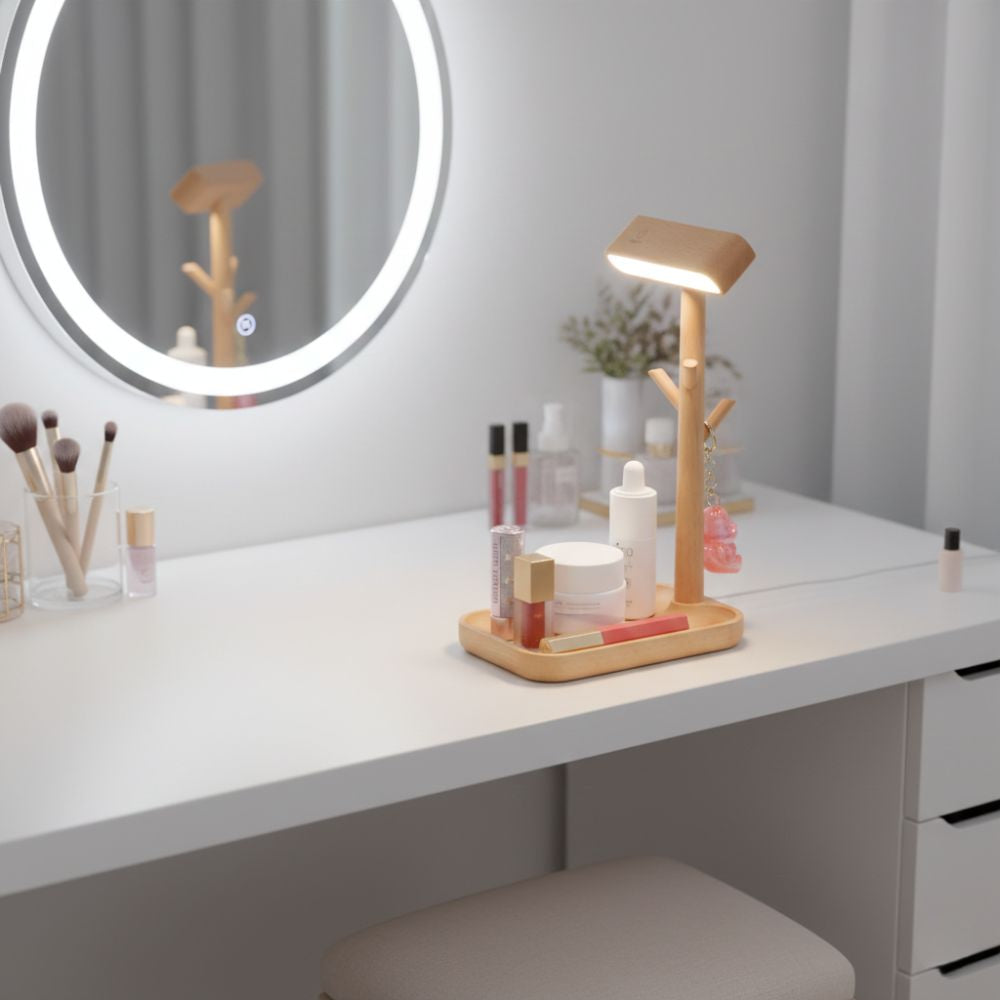 Lampa stołowa z miejscem do przechowywania – nowoczesny design