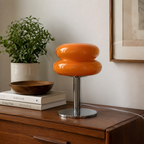 Szklana lampa stołowa Macaron – oświetlenie nastrojowe