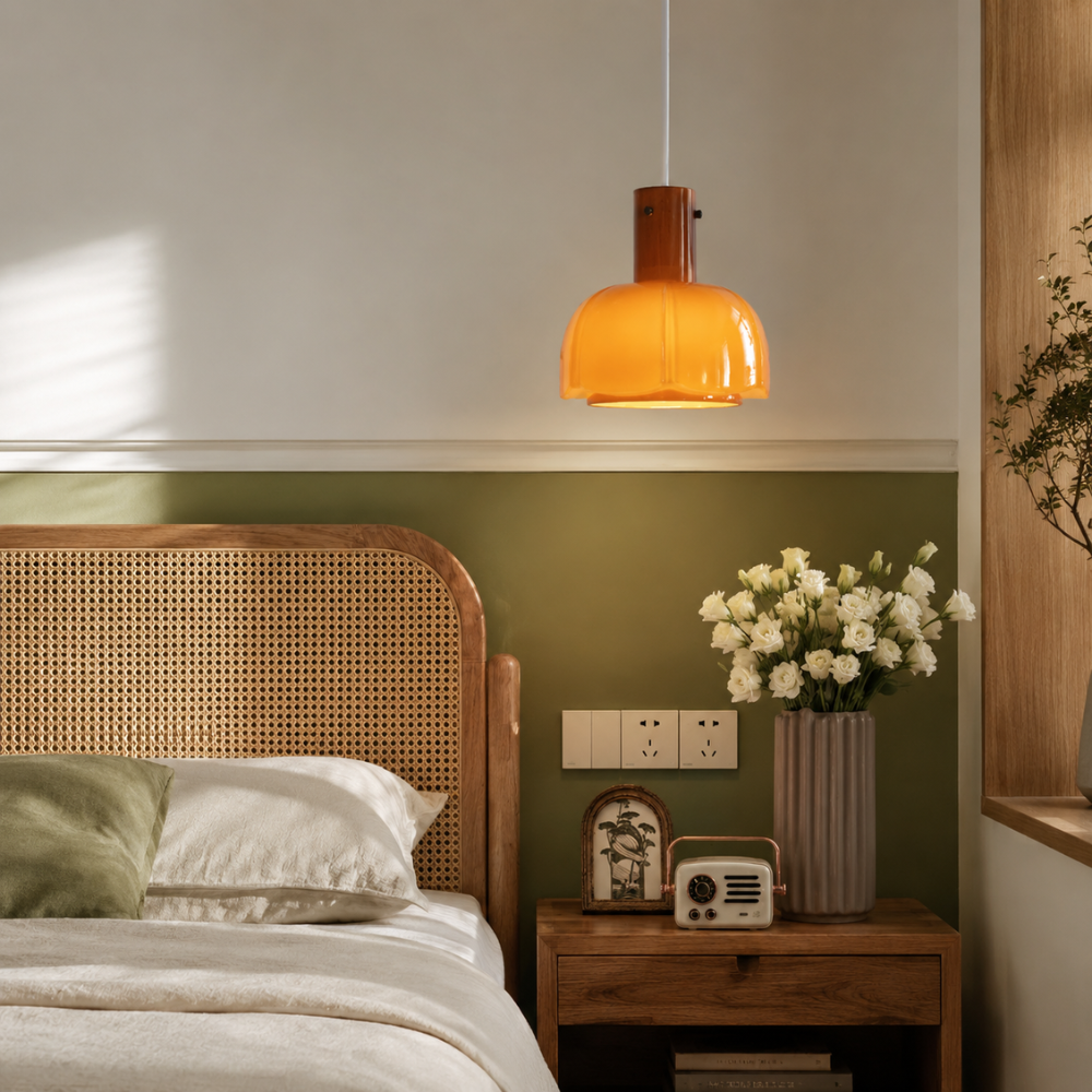 Minimalistyczna szklana lampa wisząca