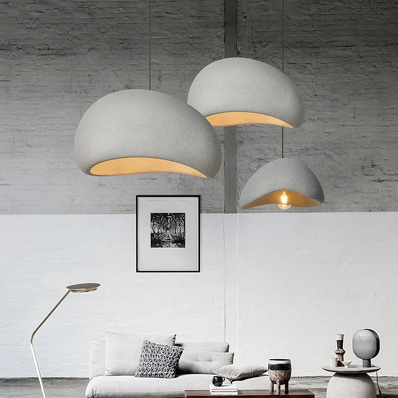 Lampa sufitowa Wabi Sabi z włókna szklanego, styl nordycki