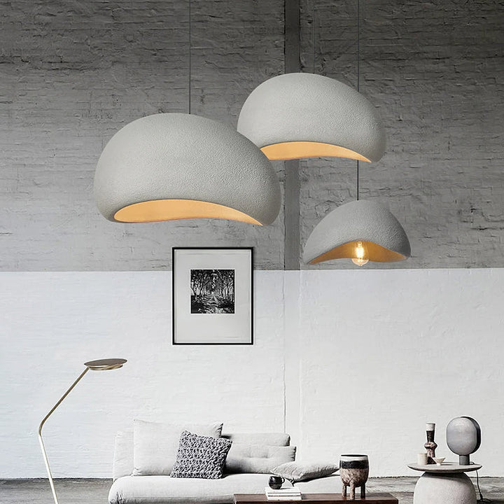 Lampa sufitowa Wabi Sabi z włókna szklanego, styl nordycki
