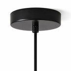 Nordycka lampa wisząca E27 z detalem w odcieniu drewna