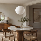 Lampa wisząca wabi-sabi z papierowym kloszem i oprawką E27
