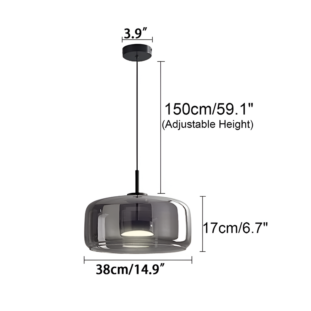 Nowoczesna lampa sufitowa z szklaną kloszem i LED, styl retro
