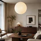 Lampa wisząca wabi-sabi z papierowym kloszem i oprawką E27