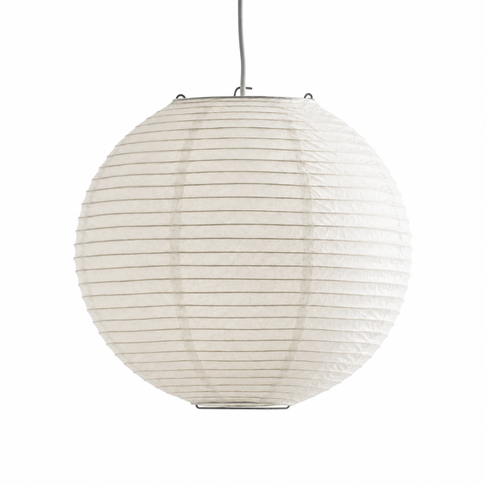 Lampa wisząca wabi-sabi z papierowym kloszem i oprawką E27