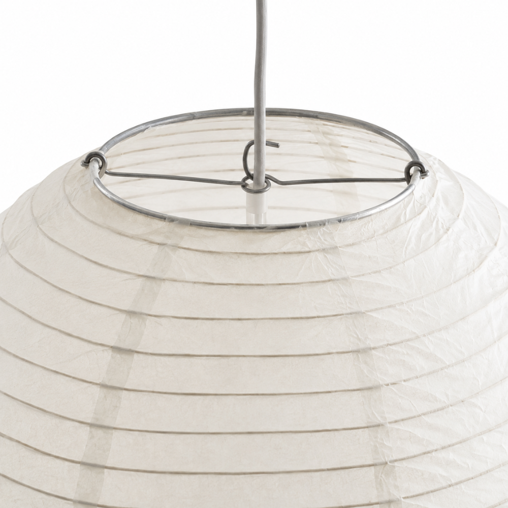 Lampa wisząca wabi-sabi z papierowym kloszem i oprawką E27