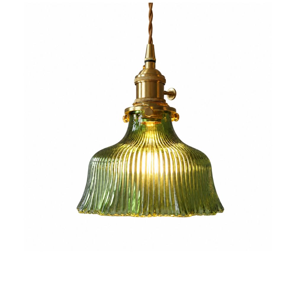 Nordycka lampa wisząca z ryflowanego szkła