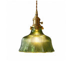 Nordycka lampa wisząca z ryflowanego szkła