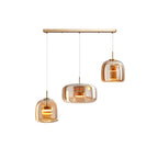 Nowoczesna lampa sufitowa z szklaną kloszem i LED, styl retro