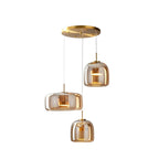 Nowoczesna lampa sufitowa z szklaną kloszem i LED, styl retro