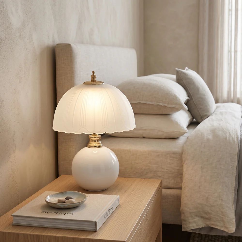 Lampka stołowa w kształcie pąka kwiatu