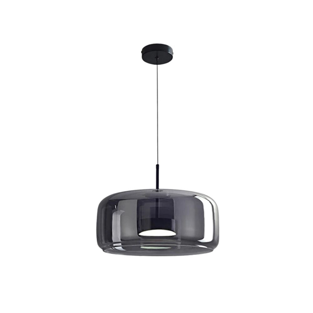 Nowoczesna lampa sufitowa z szklaną kloszem i LED, styl retro