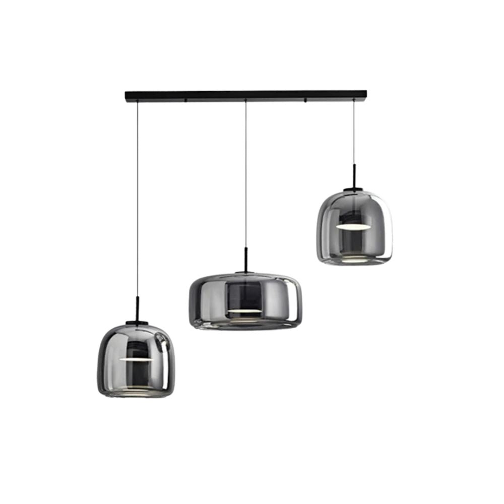 Nowoczesna lampa sufitowa z szklaną kloszem i LED, styl retro