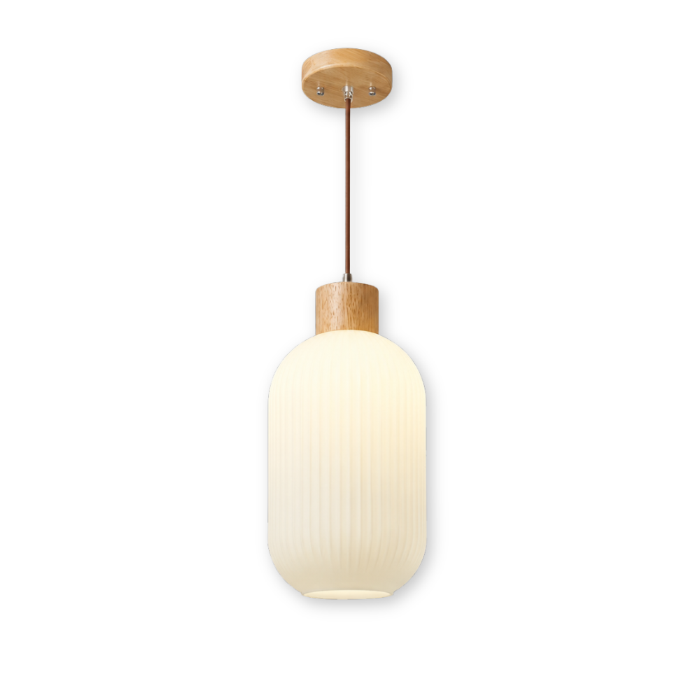 Minimalistyczna lampa wisząca o delikatnym blasku