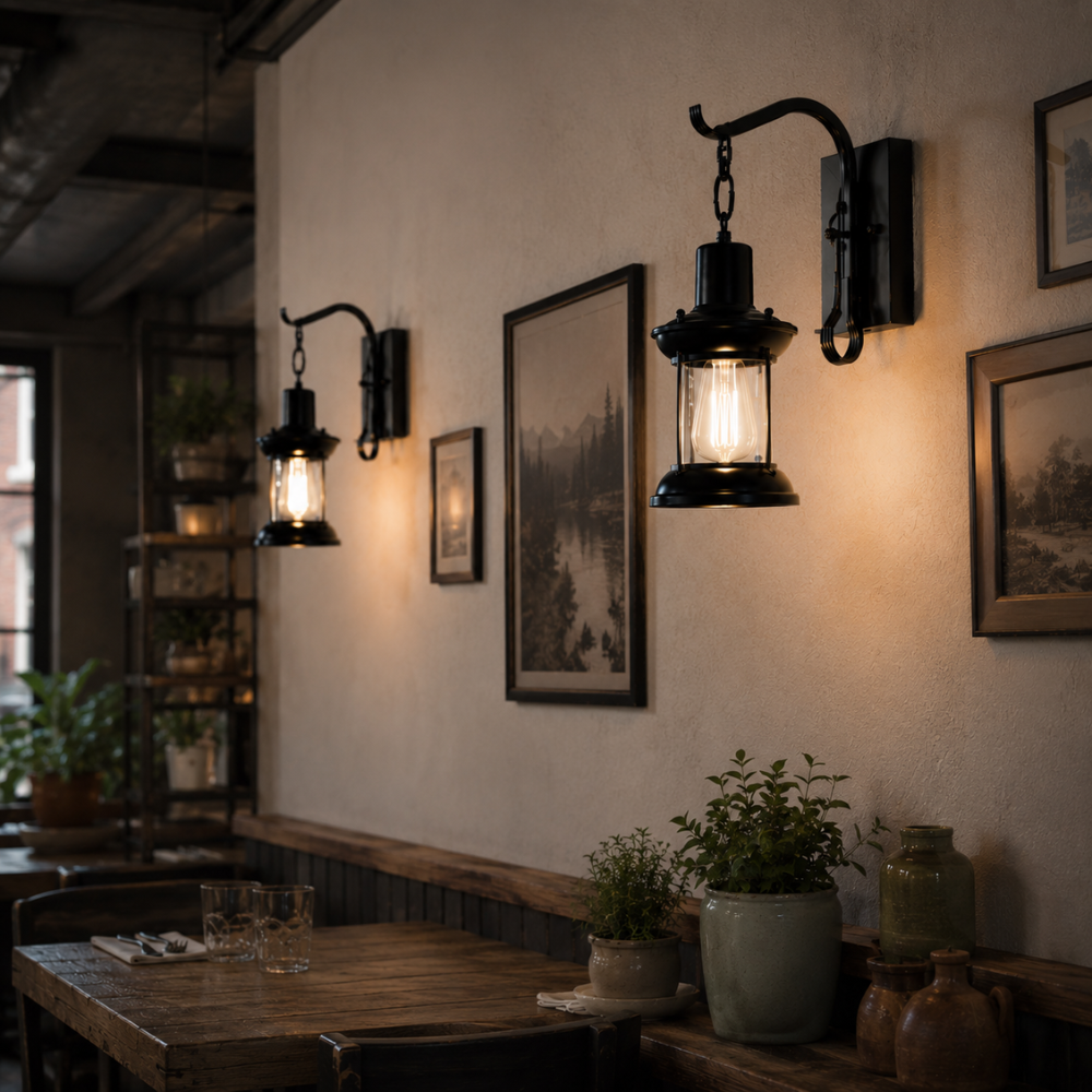 Kinkiet ścienny w stylu industrialnym