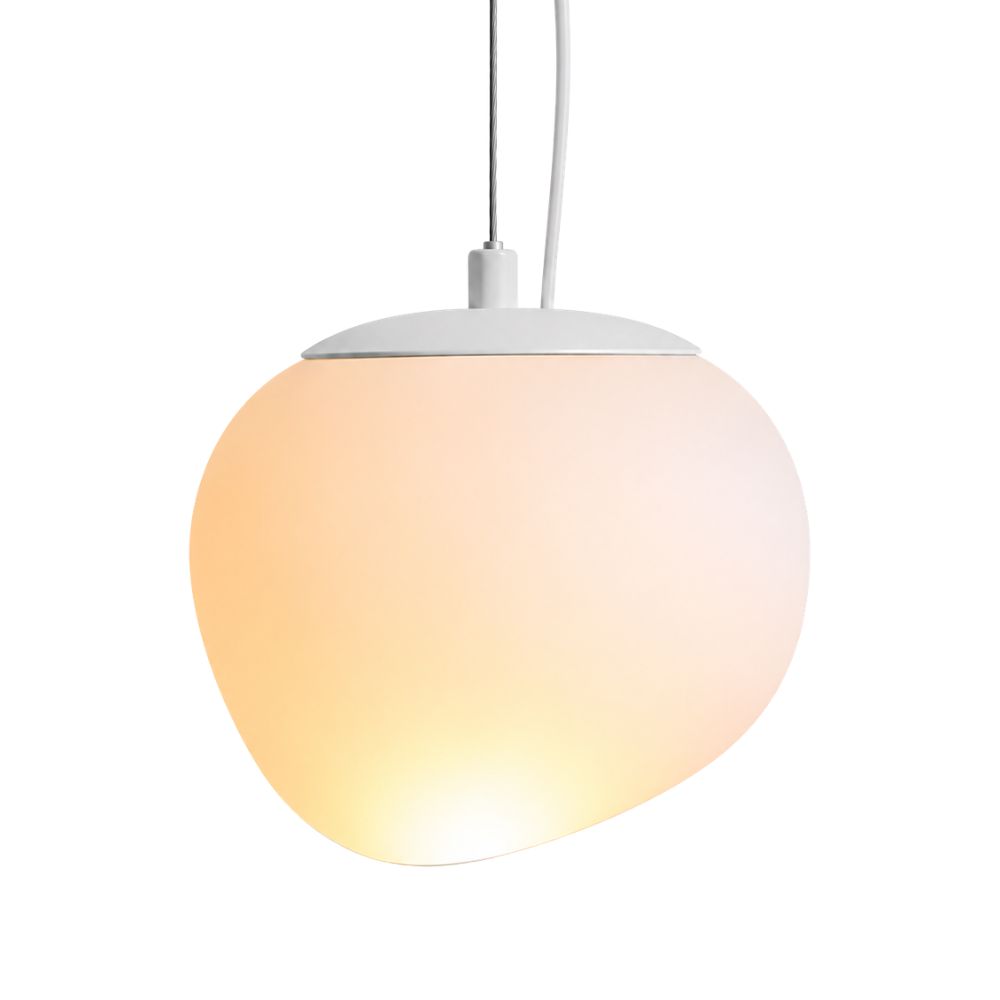 Elegancka szklana lampa wisząca w kształcie kuli z opalu