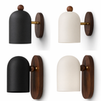 Kinkiet drewniany Nordic Dome – minimalistyczne oświetlenie nastrojowe