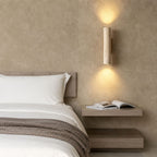 Kamienna cylindryczna lampa ścienna z podwójnym światłem