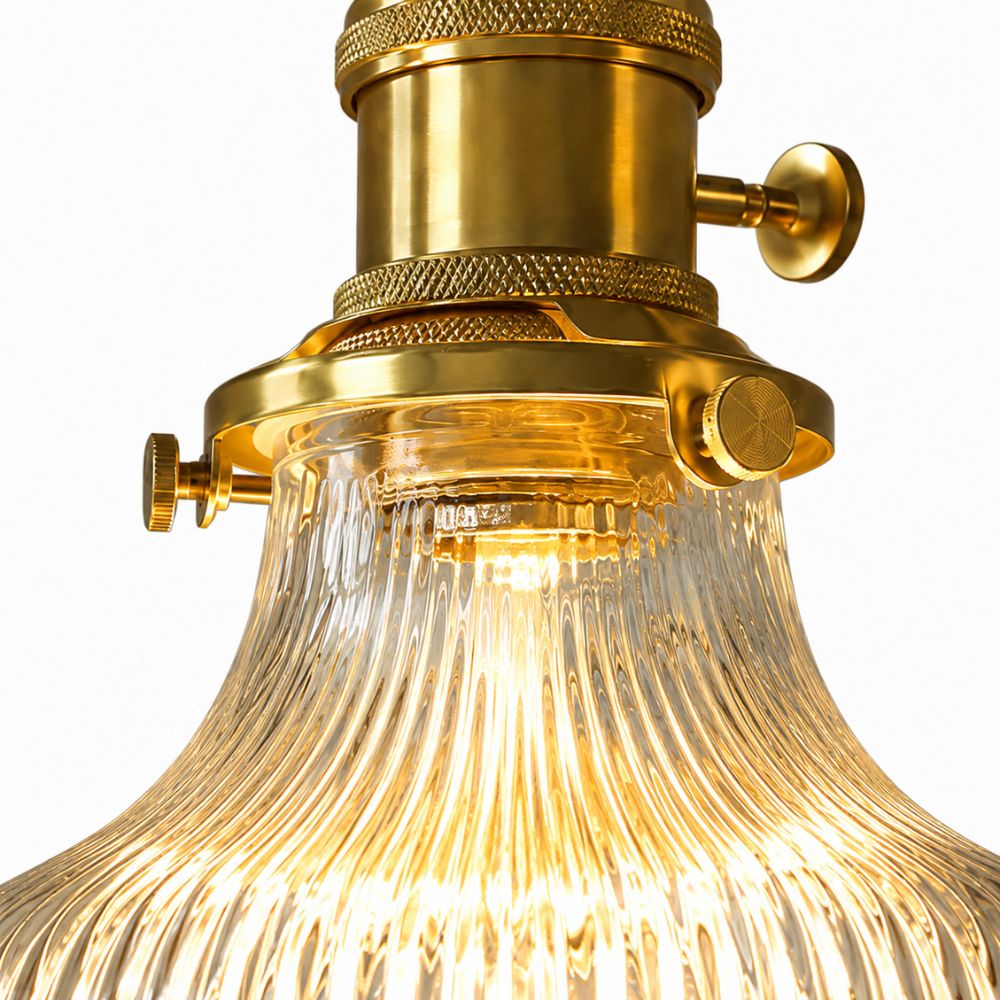Nordycka lampa wisząca z ryflowanego szkła