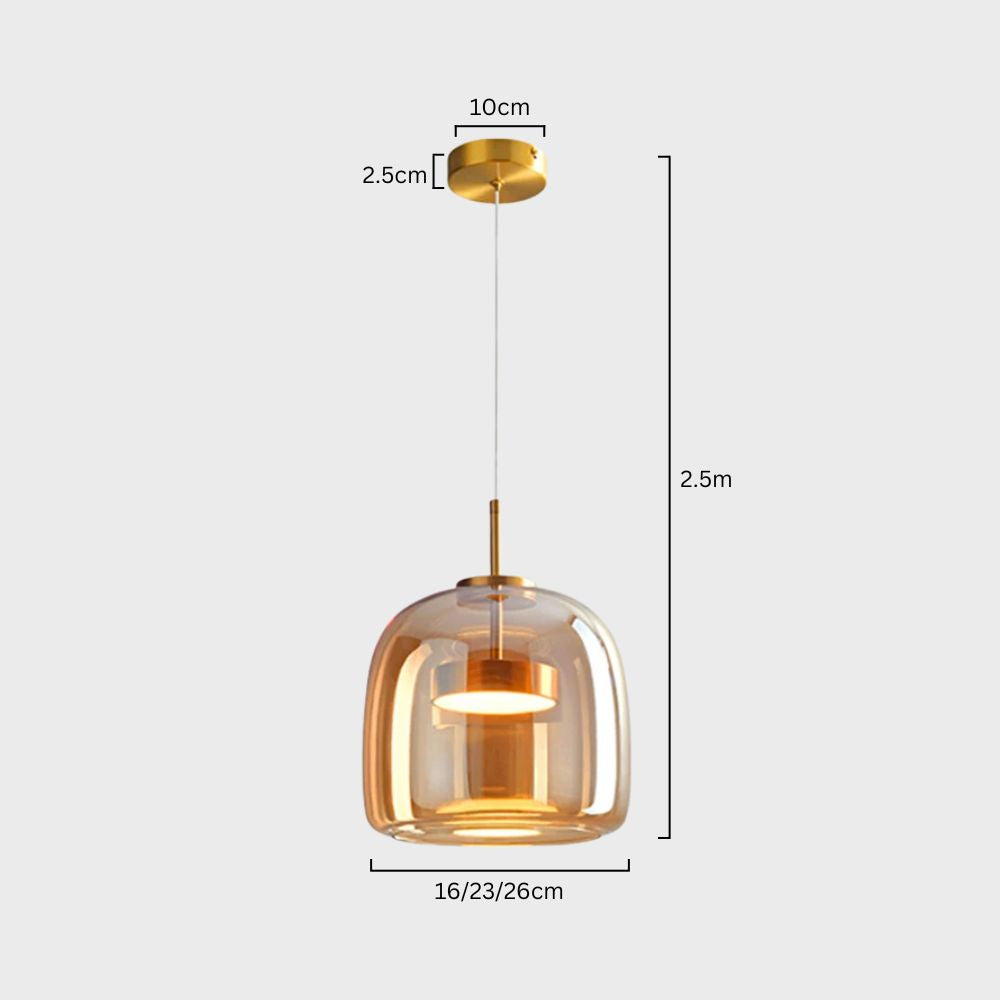 Nowoczesna lampa sufitowa z szklaną kloszem i LED, styl retro