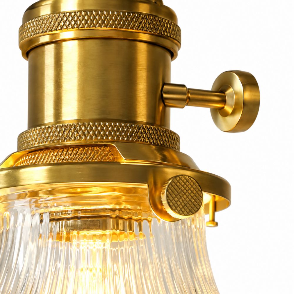 Nordycka lampa wisząca z ryflowanego szkła