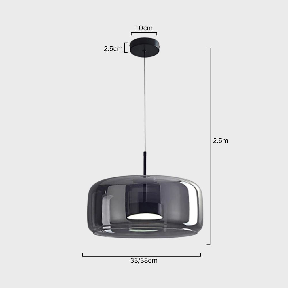 Nowoczesna lampa sufitowa z szklaną kloszem i LED, styl retro