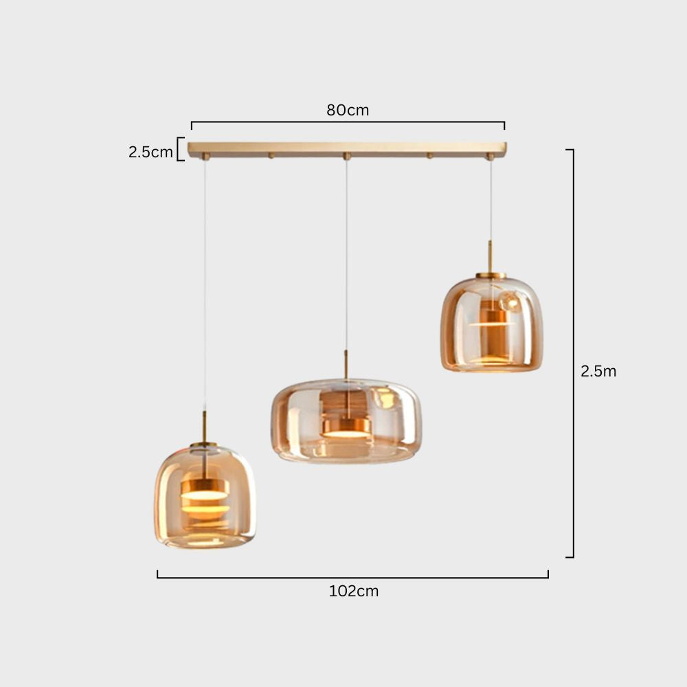 Nowoczesna lampa sufitowa z szklaną kloszem i LED, styl retro