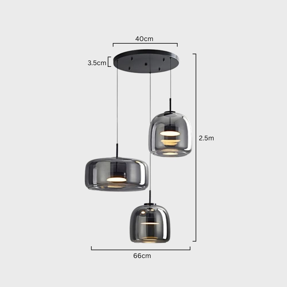 Nowoczesna lampa sufitowa z szklaną kloszem i LED, styl retro