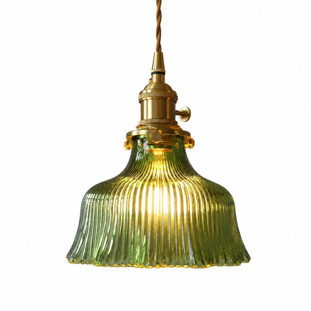 Nordycka lampa wisząca z ryflowanego szkła