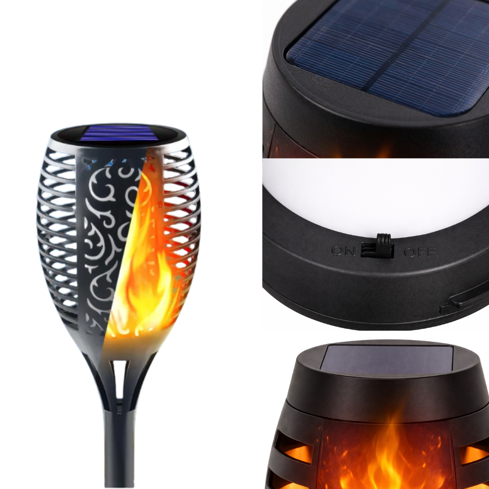 Lampa zewnętrzna LED Solar Flame Torch – wodoodporna lampa ogrodowa