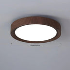 Lampa Sufitowa Drewniana Okrągła LED