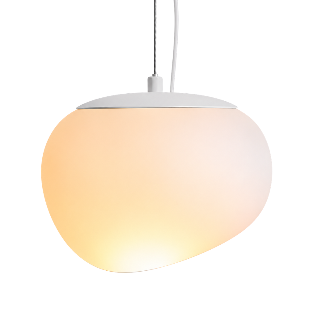 Elegancka szklana lampa wisząca w kształcie kuli z opalu