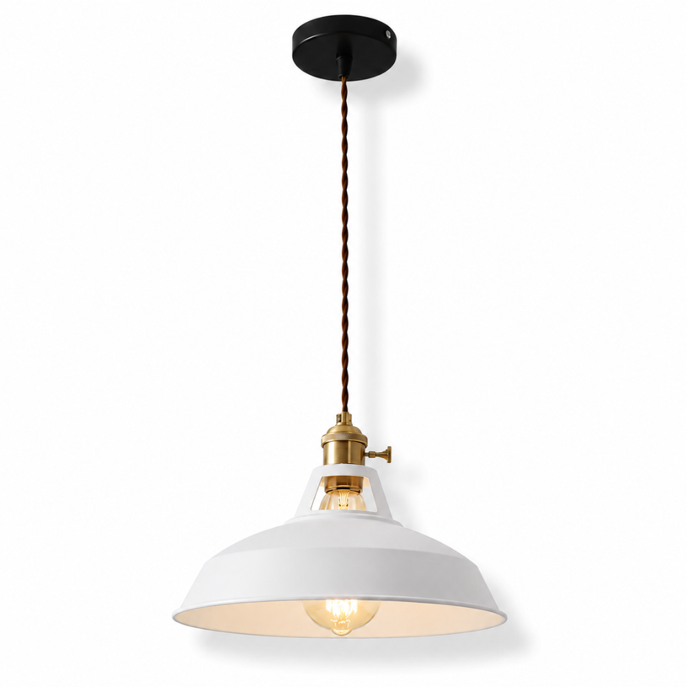 Minimalistyczna lampa wisząca w stylu industrialnym z matowym wykończeniem