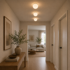 Minimalistyczna lampa sufitowa z mlecznego szkła