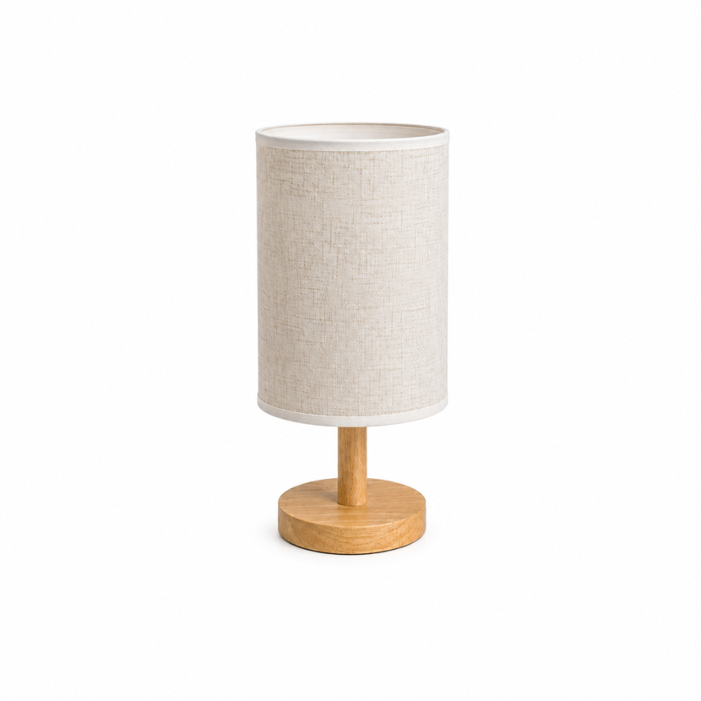 Nowoczesna minimalistyczna lampa stołowa z tkaniny