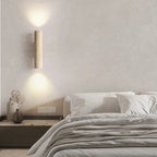 Kamienna cylindryczna lampa ścienna z podwójnym światłem