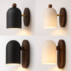 Kinkiet drewniany Nordic Dome – minimalistyczne oświetlenie nastrojowe