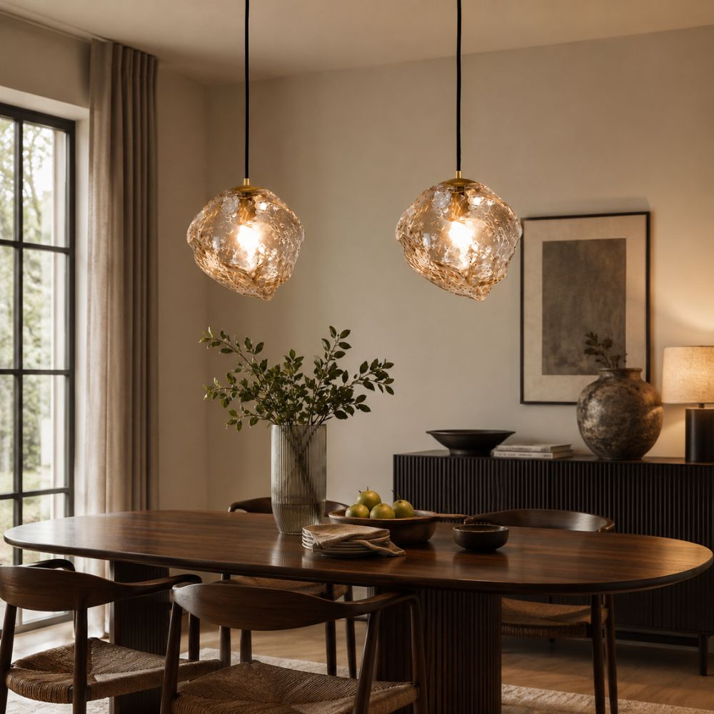 Lampa wisząca LED z teksturą kostki lodu
