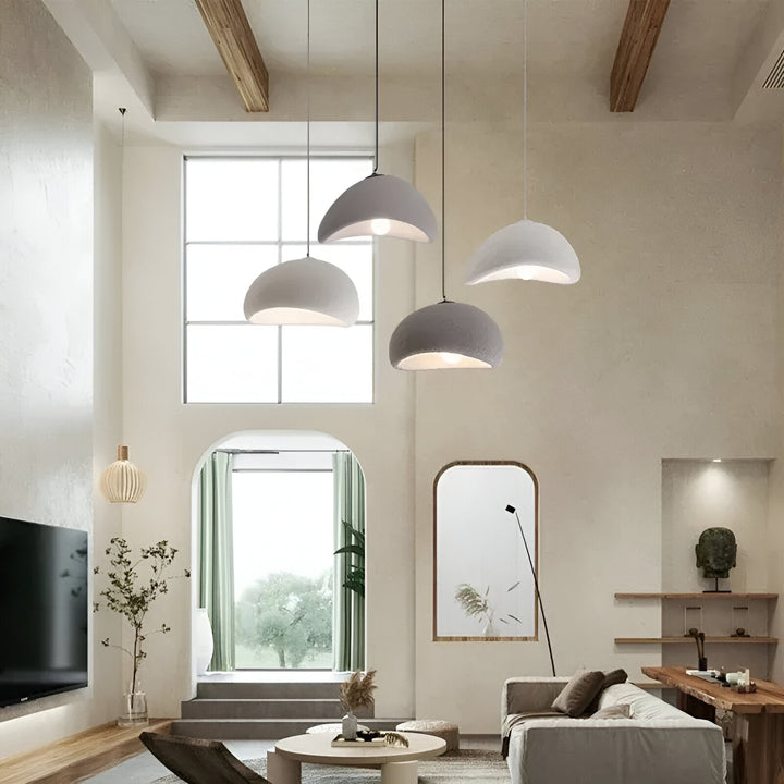 Lampa sufitowa Wabi Sabi z włókna szklanego, styl nordycki