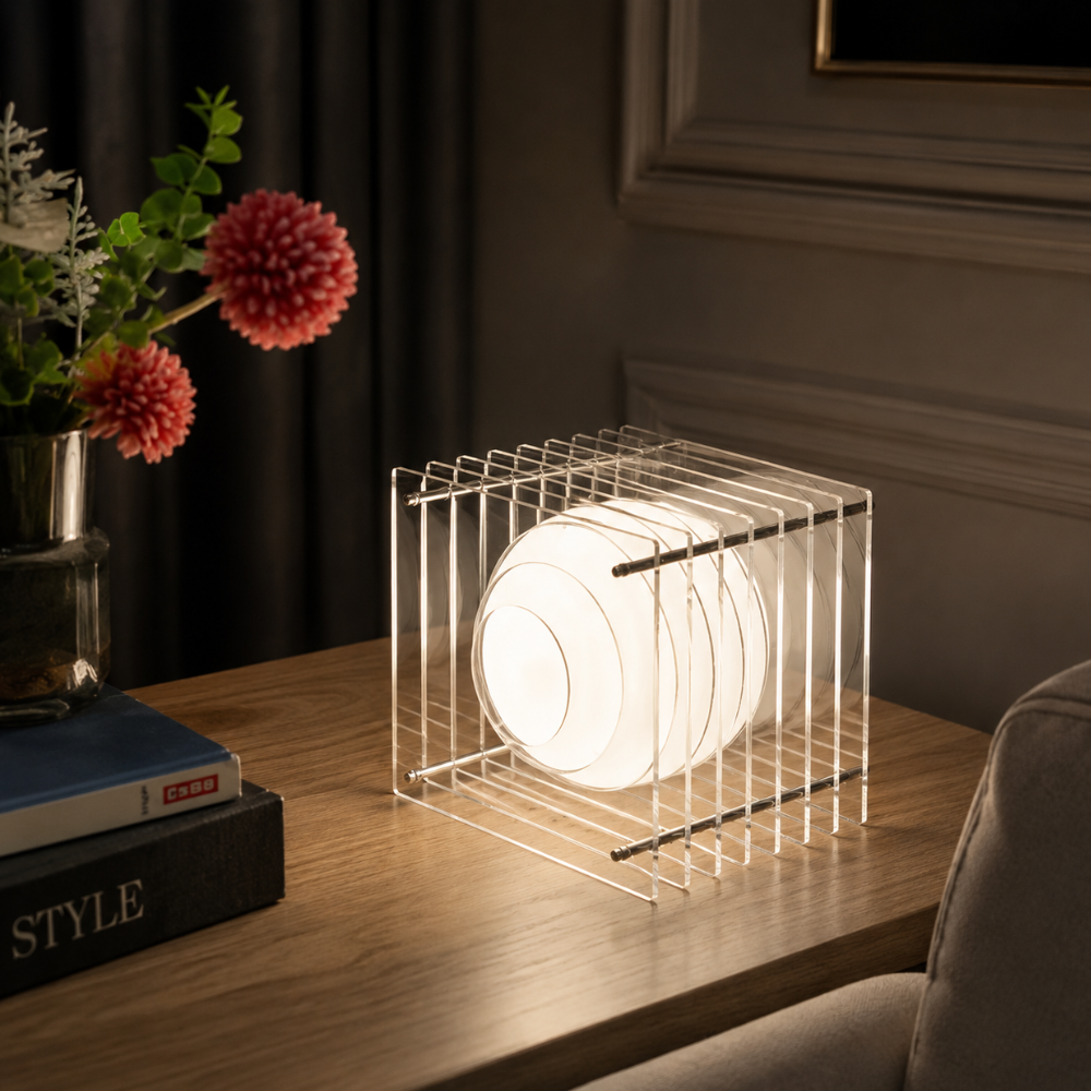 Lampa nastrojowa MoonCube z warstwowego akrylu