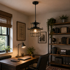 Przemysłowa lampa wisząca w stylu retro z otwartą ramą