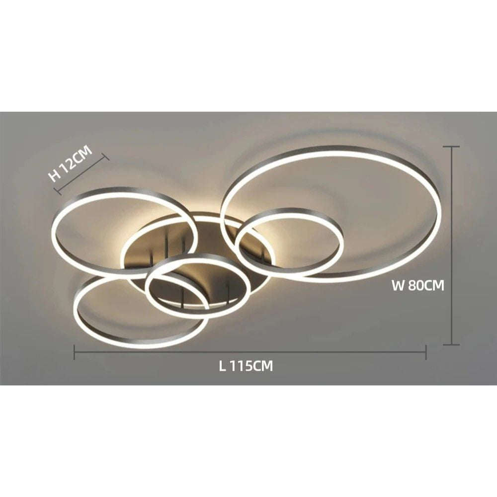 Lampa Sufitowa LED Czarna do Salonu