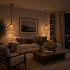 Elegancka drewniana lampa wisząca z listwami